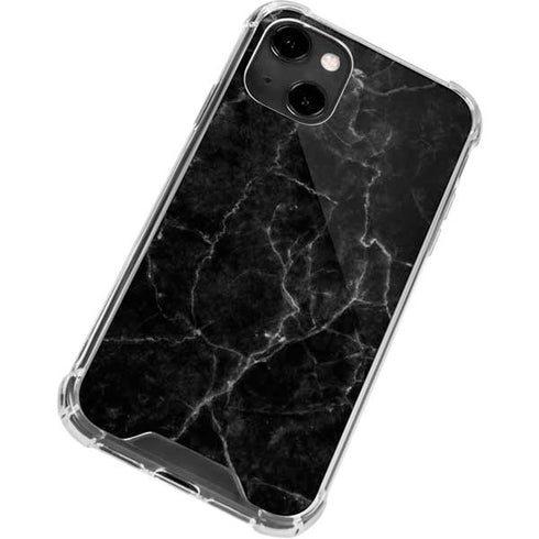Black Marble iPhone 14 Clear Case